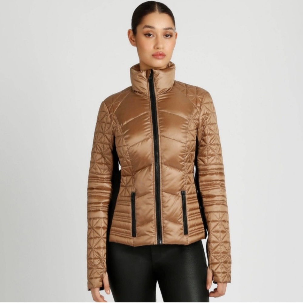 Blanc Noir lightweight packable puffer *shiny taupe*